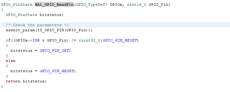 HAL_GPIO_ReadPin 소스