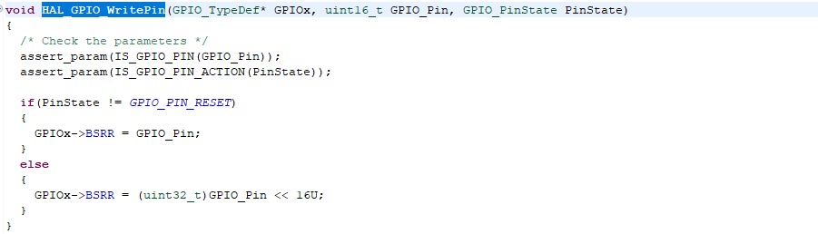 HAL_GPIO_WritePin 소스